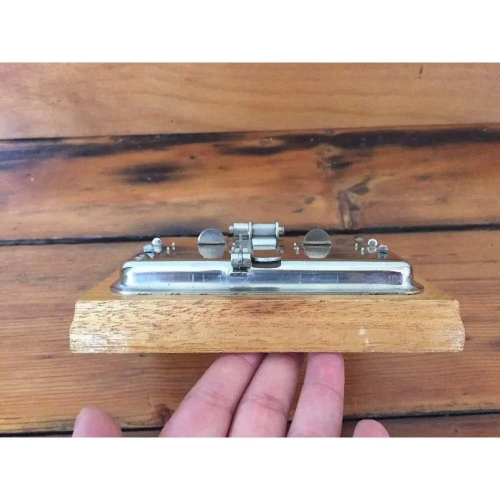 Vtg 16mm Craig Jr Movie Supply Co Los Angeles Steel Film Splicer on Wooden Base